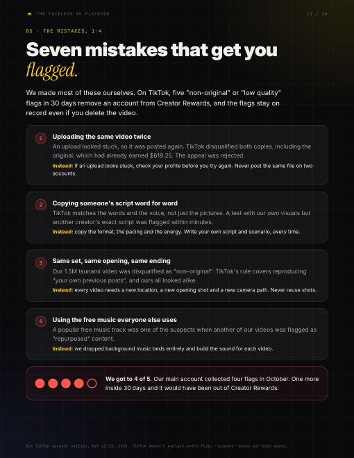 Playbook page 11: seven mistakes that get you flagged